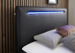 meise.möbel Boxbett »CANDELA, Polsterbett mit Bettkasten, inkl. Taschenfederkernmatratze H3« mit Kaltschaum-Topper & LED-Beleuchtung, Liegefläche 140x200 cm