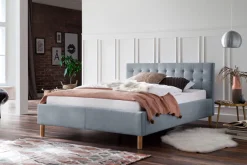 meise.möbel Polsterbett »Malin erhältlich in zwei Breiten & Farben, gestepptes Kopfteil« in den Breiten 120cm & 140cm, mit Holzfüßen