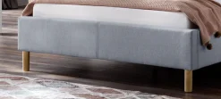 meise.möbel Polsterbett »Malin erhältlich in zwei Breiten & Farben, gestepptes Kopfteil« in den Breiten 120cm & 140cm, mit Holzfüßen