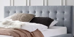 meise.möbel Polsterbett »Malin erhältlich in zwei Breiten & Farben, gestepptes Kopfteil« in den Breiten 120cm & 140cm, mit Holzfüßen