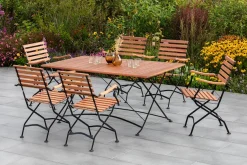 MERXX Garten-Essgruppe »Schloßgarten« 7 Stk. tlg. 6 Klappstühle mit Klapptisch