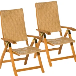 MERXX Gartenstuhl »Capri« (Set) 2 Stk.2er Set, Akazie/Polyrattan, klappbar, natur