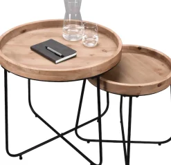 MIRRORS AND MORE Beistelltisch »Jette« 1 Stk. tlg. hochwertige Echtholzplatte