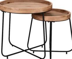 MIRRORS AND MORE Beistelltisch »Jette« 1 Stk. tlg. hochwertige Echtholzplatte
