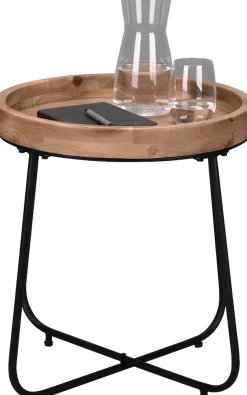 MIRRORS AND MORE Beistelltisch »Jette« 1 Stk. tlg. hochwertige Echtholzplatte