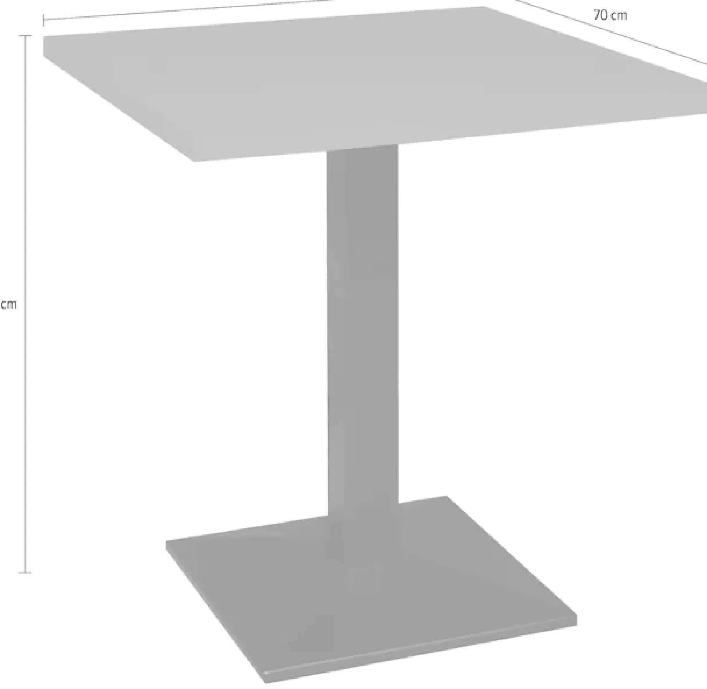 Mäusbacher Bistrotisch »Big Bistro Metall« Quadrat-Säulengestell, eckige Platte BHT 70x75x70 cm