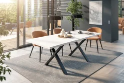 Mäusbacher Esstisch Metallgestell in X-Form, ausziehbar