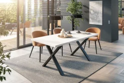 Mäusbacher Esstisch Metallgestell in X-Form, ausziehbar