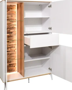 Mäusbacher Highboard Faro Highboard B 101 cm, inkl. Beleuchtung, Push to open, Metallfüße