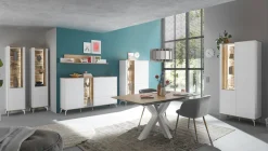 Mäusbacher Highboard Faro Highboard B 101 cm, inkl. Beleuchtung, Push to open, Metallfüße