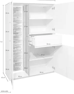 Mäusbacher Highboard Faro Highboard B 101 cm, inkl.Beleuchtung, Push to open Funktion