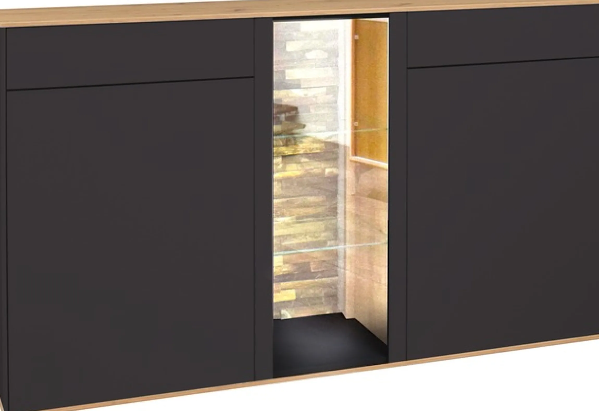 Mäusbacher Kommode Faro Sideboard B 159 cm, inkl. Beleuchtung, Push to open Funktion