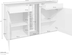 Mäusbacher Kommode Faro Sideboard B 159 cm, inkl. Beleuchtung, Push to open Funktion