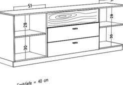 Mäusbacher Lowboard B/H/T: 207x72x45, inkl. Beleuchtung