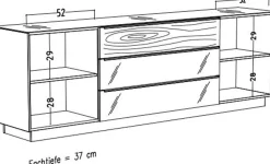 Mäusbacher Lowboard »Nova« Packung,Lowboard, BHT 214/71/42 cm, inkl. Griffbeleuchtung, Türdämpfung