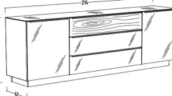 Mäusbacher Lowboard »Nova« Packung,Lowboard, BHT 214/71/42 cm, inkl. Griffbeleuchtung, Türdämpfung