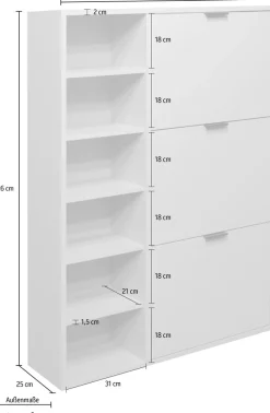 Mäusbacher Schuhschrank »Bonnie« Schuhschrank mit 3 Klappen und Regal
