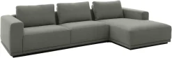 Musterring Ecksofa »JustB! PM200, Holzrahmen in schwarz, wahlw. Sitzvorzug, Breite 316cm« Anreihsofa links & Longchair rechts, mit Armlehnen, inkl. Rückenkissen