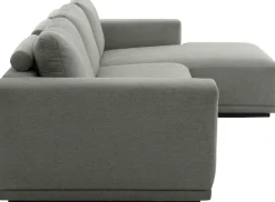 Musterring Ecksofa »JustB! PM200, Holzrahmen in schwarz, wahlw. Sitzvorzug, Breite 316cm« Anreihsofa links & Longchair rechts, mit Armlehnen, inkl. Rückenkissen