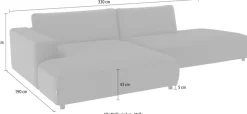 Musterring Ecksofa »Lucia modern und bequem, Breite 330cm, L-Form« verschiedene Farben, großer Longchair mit Armlehne, B330 x T190 cm