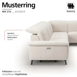 Musterring Ecksofa »MR 370, intelligenter Komfort im modernen Design« Optionale Relaxfunktion, flexible Kopfteile & klappbare Armlehnen