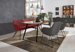 Musterring Essbank »Tavia« Stativgestell Wildnussbaum massiv geölt, Breite 180, 200 oder 220 cm