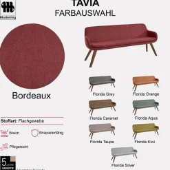 Musterring Essbank »Tavia« Stativgestell Wildnussbaum massiv geölt, Breite 180, 200 oder 220 cm