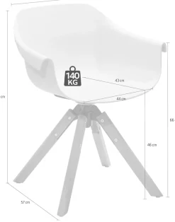 Musterring 4-Fußstuhl »Freilicht Schalenstuhl« (Set) 2 Stk.Drehbar und in 4 Farben erhältlich für flexible Sitzmomente