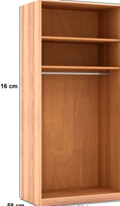 Musterring Kleiderschrank »Sorrent, Kleiderschrank, teilmassiv Eiche« mit Türdämpfern, in 5 Breiten & 2 Höhen, extra Böden, MADE IN GERMANY,Türen in Eiche massiv mit Absetzung in Schiefer, verschiedene Maße