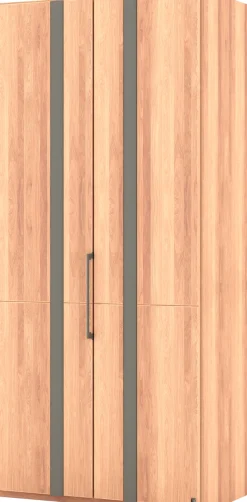 Musterring Kleiderschrank »Sorrent, Kleiderschrank, teilmassiv Eiche« mit Türdämpfern, in 5 Breiten & 2 Höhen, extra Böden, MADE IN GERMANY,Türen in Eiche massiv mit Absetzung in Schiefer, verschiedene Maße