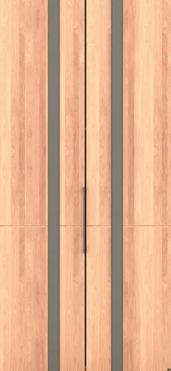 Musterring Kleiderschrank »Sorrent, Kleiderschrank, teilmassiv Eiche« mit Türdämpfern, in 5 Breiten & 2 Höhen, extra Böden, MADE IN GERMANY,Türen in Eiche massiv mit Absetzung in Schiefer, verschiedene Maße