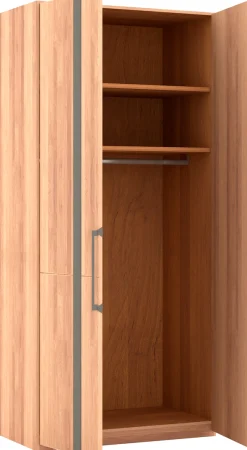 Musterring Kleiderschrank »Sorrent, Kleiderschrank, teilmassiv Eiche« mit Türdämpfern, in 5 Breiten & 2 Höhen, extra Böden, MADE IN GERMANY,Türen in Eiche massiv mit Absetzung in Schiefer, verschiedene Maße