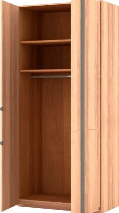 Musterring Kleiderschrank »Sorrent, Kleiderschrank, teilmassiv Eiche« mit Türdämpfern, in 5 Breiten & 2 Höhen, extra Böden, MADE IN GERMANY,Türen in Eiche massiv mit Absetzung in Schiefer, verschiedene Maße