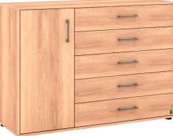 Musterring Kombikommode »Sorrent Sideboard, Wäscheschrank, mit Schubladen« Kommode, mit Selbsteinzug und Dämpfung, MADE IN GERMANY,mit Schubkästen, Fronten in Eiche massiv, Breite 120 oder 141 cm