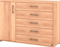 Musterring Kombikommode »Sorrent Sideboard, Wäscheschrank, mit Schubladen« Kommode, mit Selbsteinzug und Dämpfung, MADE IN GERMANY,mit Schubkästen, Fronten in Eiche massiv, Breite 120 oder 141 cm