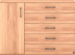 Musterring Kombikommode »Sorrent Sideboard, Wäscheschrank, mit Schubladen« Kommode, mit Selbsteinzug und Dämpfung, MADE IN GERMANY,mit Schubkästen, Fronten in Eiche massiv, Breite 120 oder 141 cm