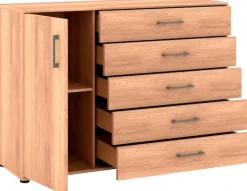 Musterring Kombikommode »Sorrent Sideboard, Wäscheschrank, mit Schubladen« Kommode, mit Selbsteinzug und Dämpfung, MADE IN GERMANY,mit Schubkästen, Fronten in Eiche massiv, Breite 120 oder 141 cm