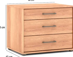 Musterring Nachtkommode »Sorrent Nachttisch, Nachtschrank, mit Schubladen, teilmassiv, 60 cm« Set, mit Selbsteinzug und Dämpfung, MADE IN GERMANY,