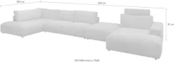Musterring Wohnlandschaft »Lucia bequem und viel Platz, U-Form« Cord-Bezug, inklusive Kopfstütze, Gesamtbreite 504 cm