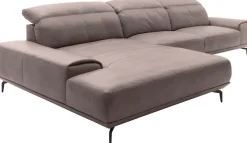 Musterring Wohnlandschaft »MR 2490 Ecksofa mit erstklassigem Sitzkomfort, Long-Life-Leder« Fuß schwarz, Sitzhöhe 48cm, wahlweise mit Funktionen, Maße 342x207 cm