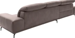 Musterring Wohnlandschaft »MR 2490 Ecksofa mit erstklassigem Sitzkomfort, Long-Life-Leder« Fuß schwarz, Sitzhöhe 48cm, wahlweise mit Funktionen, Maße 342x207 cm