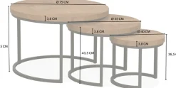 OMG Design Couchtisch »Hugo« 3 Stk. tlg. im 3er Set, variabel stellbar