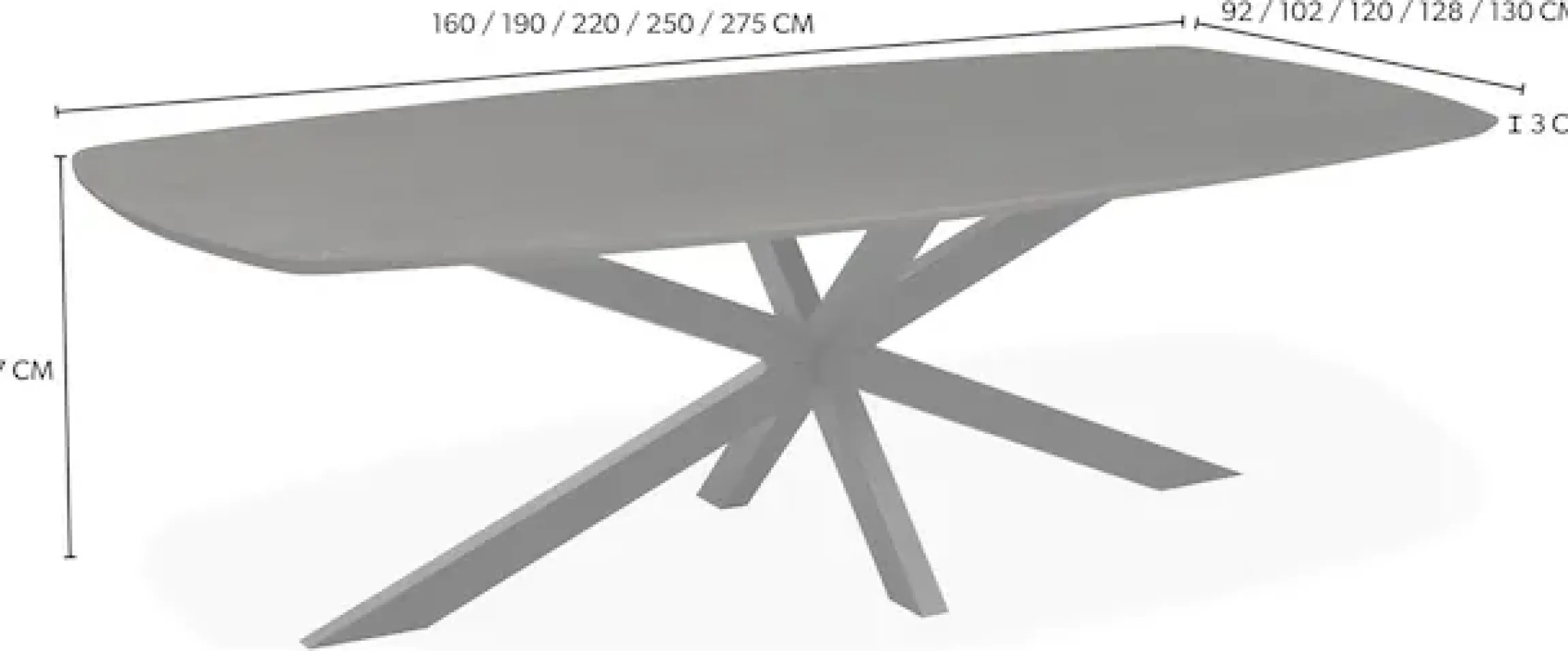 OMG Design Esstisch »Nottingham« 1 Stk. tlg. Eiche Massivholz, mit Spider-Gestell