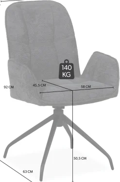 OMG Design Esszimmerstuhl »Cooper« (Set) 1 Stk.Drehstuhl mit auto-return, Armlehnenstuhl