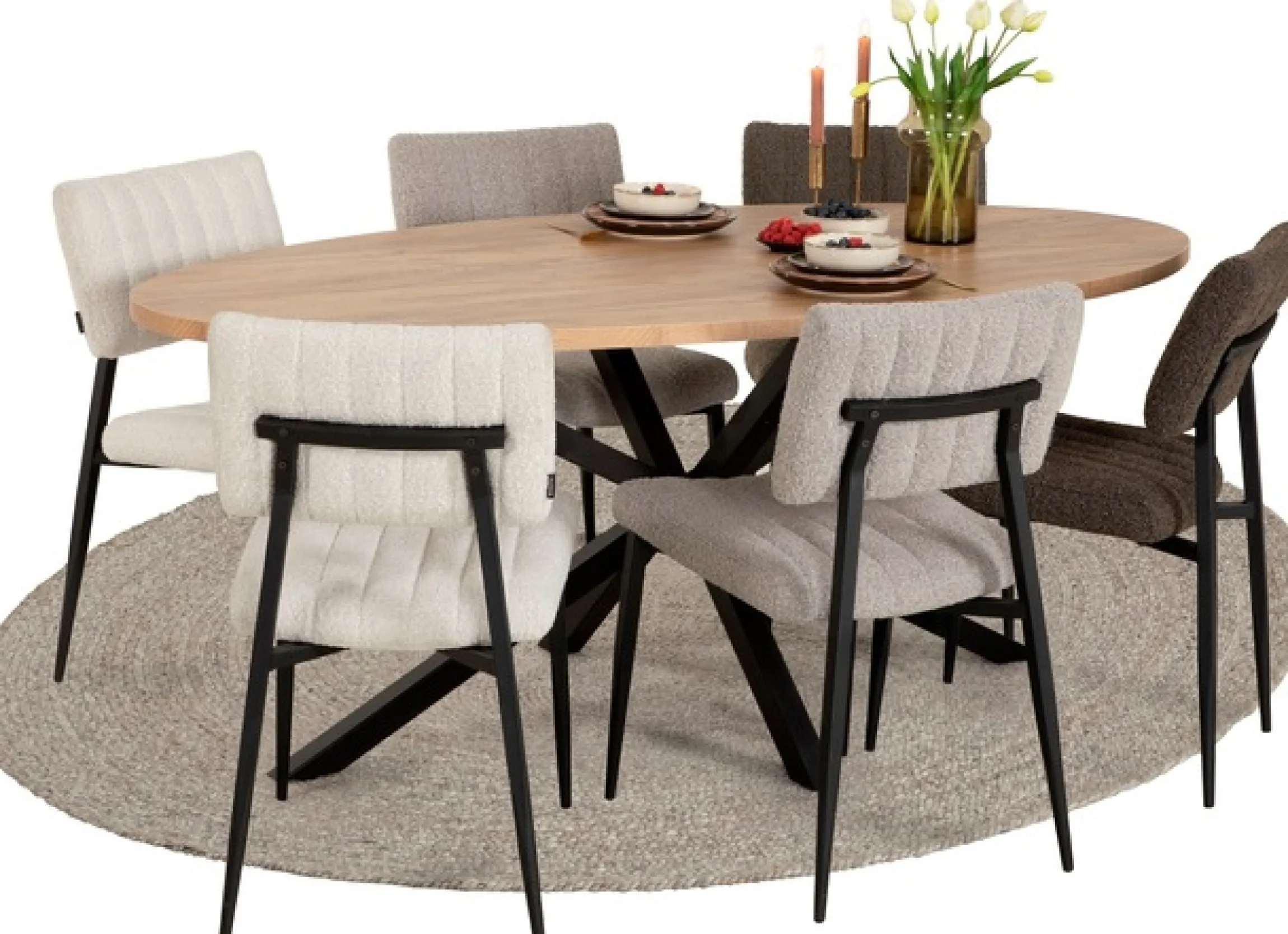 OMG Design Esszimmerstuhl »Dirk« (Set) 1 Stk.moderner Boucle Bezug, bequem gepolstert