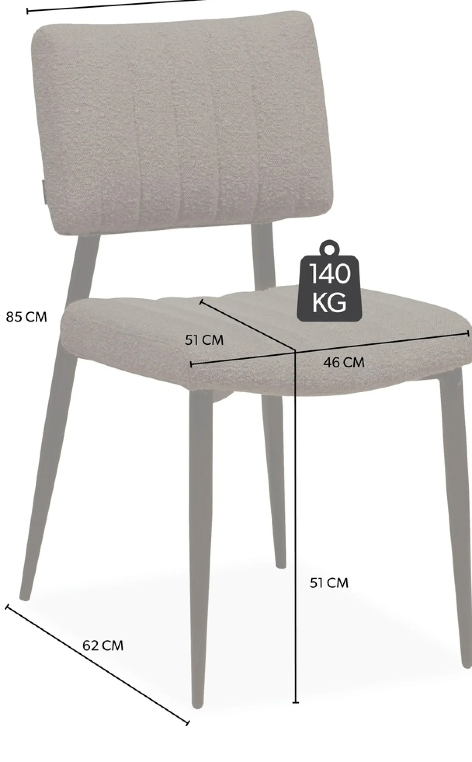 OMG Design Esszimmerstuhl »Dirk« (Set) 1 Stk.moderner Boucle Bezug, bequem gepolstert