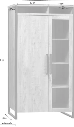 OMG Design Vitrine »Carriba Wohnzimmerschrank« Höhe 190 cm, mit Soft-Close