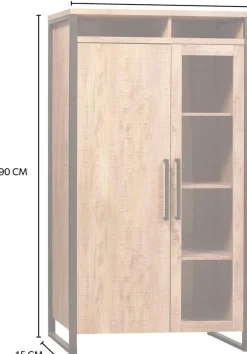 OMG Design Vitrine »Carriba Wohnzimmerschrank« Höhe 190 cm, mit Soft-Close