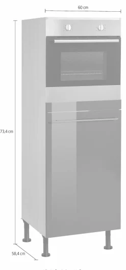 OPTIFIT Backofen/Kühlumbauschrank »Bern« 60 cm breit, 176 cm hoch, höhenverstellbare Stellfüße, mit Metallgriff