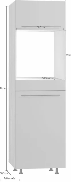 OPTIFIT Backofen/Kühlumbauschrank »Bern« 60 cm breit, 212 cm hoch, mit höhenverstellbaren Stellfüßen